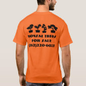 金持ち販売のための盆栽の人の盆栽の木 Tシャツ (裏面)