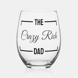 金持熱狂するちのパパのお父さんの日の父親の贈り物おもしろい ステムなしワイングラス