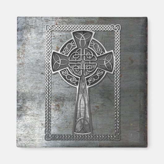 金擦り切れた属クロス マグネット (正面)