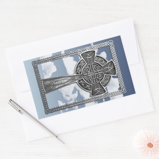 金擦り切れた属クロス 長方形シール (封筒)