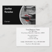 金敷で槌で打たれる赤い蹄鉄 名刺 (正面/裏面)