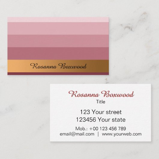 金旗のカスタムの文字との勾配のバラの赤 名刺 (正面/裏面)