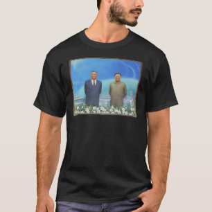 金日成金；金正日ポートレート、北朝鮮 Tシャツ