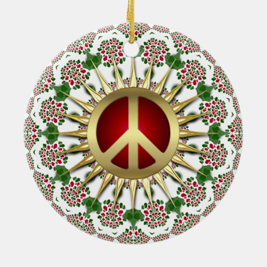 金日曜日のピースサインの休日のオーナメント セラミックオーナメント (裏面)