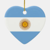 金日曜日アルゼンチンの旗のハートの形の装飾 セラミックオーナメント (裏面)