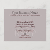 金日曜日ビジネスセミナーの研修会 インビテーションポストカード (裏面)