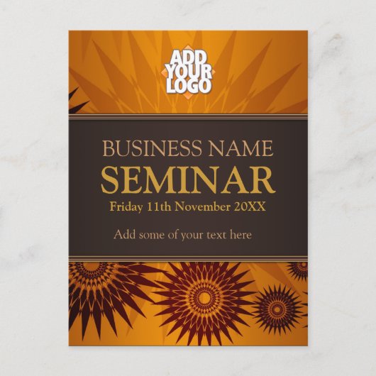 金日曜日ビジネスセミナーの研修会 インビテーションポストカード (正面)