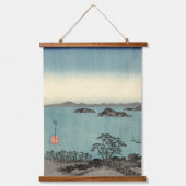 金日本の沢の月明かりの浮世絵 吊り下げ型タペストリー (正面)