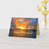 金日没の幸せな退職のヨット カード (黄色い花)