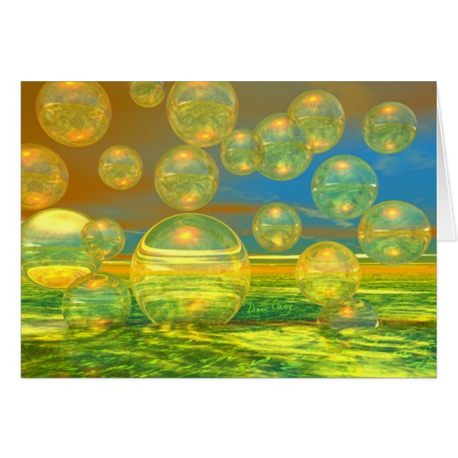 金日-黄色及び紺碧の静けさカード (正面横)