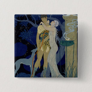金星およびアドニス(色のlitho) 缶バッジ