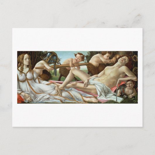 金星および火星、c.1485 (テンペラおよび油) ポストカード (正面)