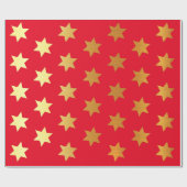 金星が付いているクリスマスの包装紙 ラッピングペーパー (フラット)