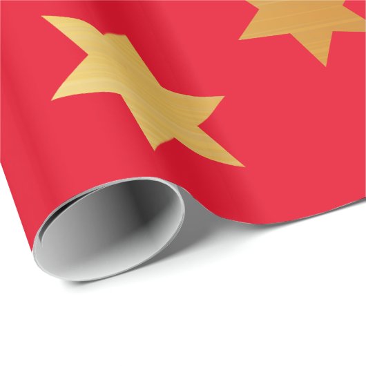 金星が付いているクリスマスの包装紙 ラッピングペーパー (ロールコーナー)