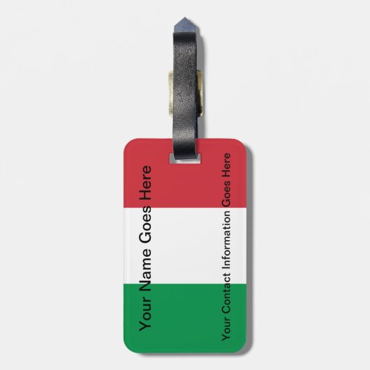 金星のイタリアンな旗の荷物のラベルの誕生 ラゲッジタグ (裏面縦)
