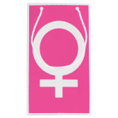 金星のモダンで華麗なばら色の記号 スモールペーパーバッグ (裏面)