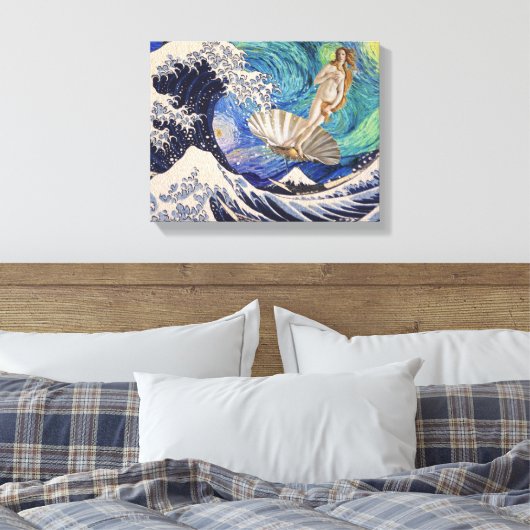 金星の波での誕生素晴らし キャンバスプリント (インサイチュ (寝室))
