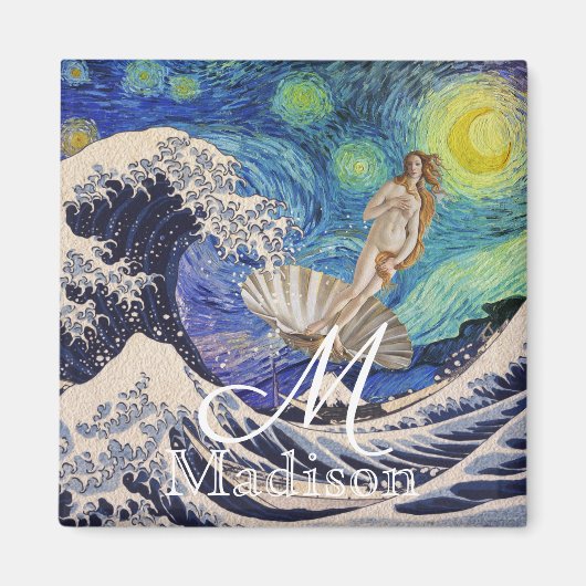 金星の波での誕生素晴らし マグネット (正面)