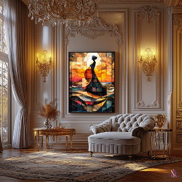 金星の誕生ステンドグラスのモザイク画 キャンバスプリント