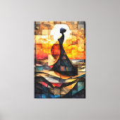 金星の誕生ステンドグラスのモザイク画 キャンバスプリント (正面)