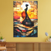 金星の誕生ステンドグラスのモザイク画 キャンバスプリント (インサイチュ (リビング))