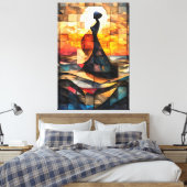 金星の誕生ステンドグラスのモザイク画 キャンバスプリント (インサイチュ (寝室))