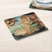 金星の誕生,サンドロ・ボッティチェリ, 1485 スクエアペーパーコースター (アングル)