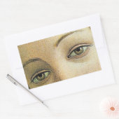 金星の誕生(目の詳細) 長方形シール (封筒)