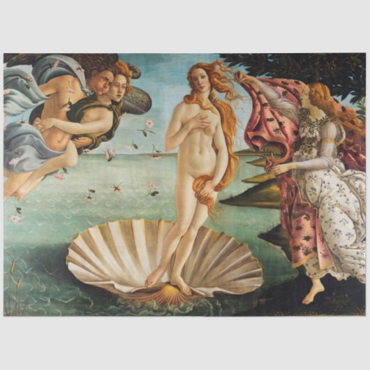 金星の誕生(詳細)、サンドロ・ボッティチェリ 薄葉紙 (正面)