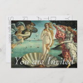 金星の誕生- Botticelli著クラシックな芸術 招待状 (正面/裏面)