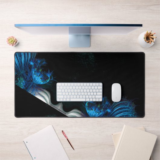 金星の青ハート（黒） デスクマット (オフィス1)