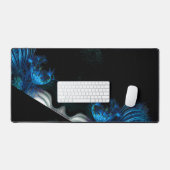 金星の青ハート（黒） デスクマット (キーボード&マウス)