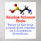 金星は唯一の惑星である – 科学事実 ポスター (正面)