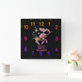 金星を持つ金ゴールドのユニコーンの子馬の馬 スクエア壁時計 (ホーム)