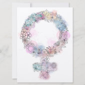 金星サイン花とフェミニストのシンボル (正面)