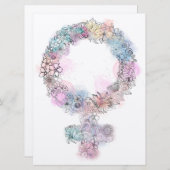 金星サイン花とフェミニストのシンボル (正面/裏面)