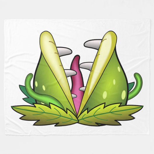 金星フライトラップモンスターコート フリースブランケット (正面(横))