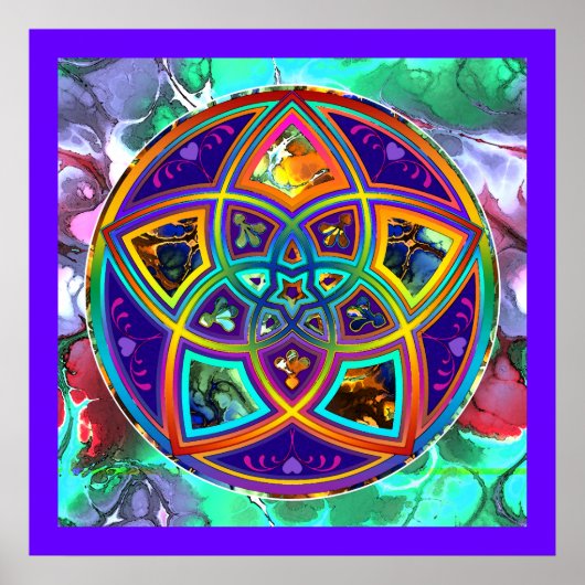 金星フラワーオブラヴ美術フラワーパワー/スクエア ポスター (正面)