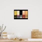 金星地球の月の地平線表示火星titan ポスター (キッチン)