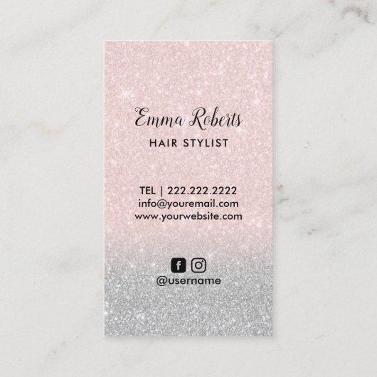 金星美容師及び金ゴールドは赤面のピンクのサロンを切ります 名刺 (裏面)