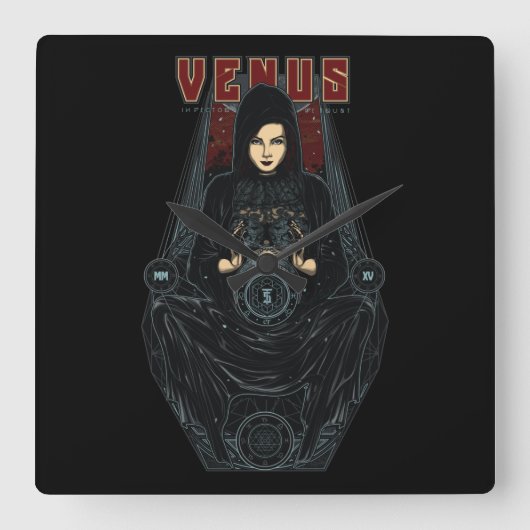 金星 スクエア壁時計 (正面)