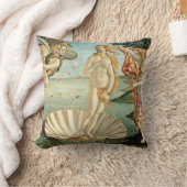 金星、c.1485 (キャンバスのテンペラ)の誕生 クッション (ブランケット)