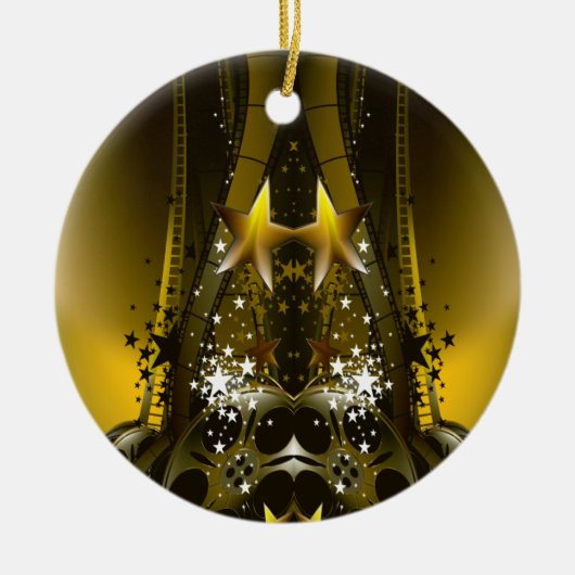 金映画巻き枠およびGazillionは主演します セラミックオーナメント (正面)