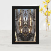 金時間の樺の木カード カード (黄色い花)