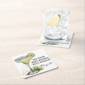 金曜おもしろいのマルガリータで何を韻を踏むのか スクエアペーパーコースター (インサイチュ)