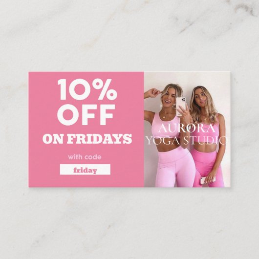 金曜割引コードスペシャルヨガスタジオ 名刺 (正面)