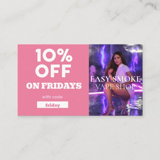 金曜割引コードスペシャルVapeショップ 名刺 (正面)