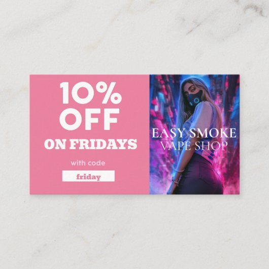金曜割引コードスペシャルVapeショップ 名刺 (正面)