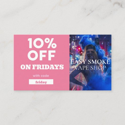 金曜割引コードスペシャルVapeショップ 名刺 (正面)