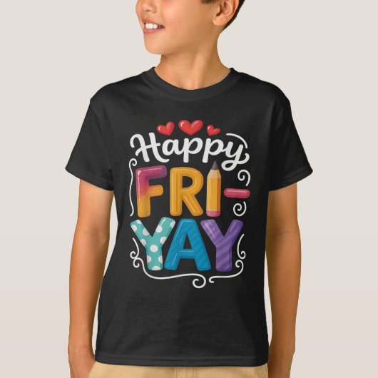金曜日おめでとう 金曜日 楽しい週末 先生Tシャツ Tシャツ (正面)